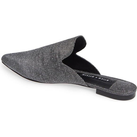 Alice + Olivia Madalyn Loafer Flat Mule Silver - Picture 2 of 12